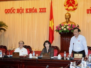 Phó Chủ tịch Quốc hội Huỳnh Ngọc Sơn phát biểu ý kiến tại phiên họp. 