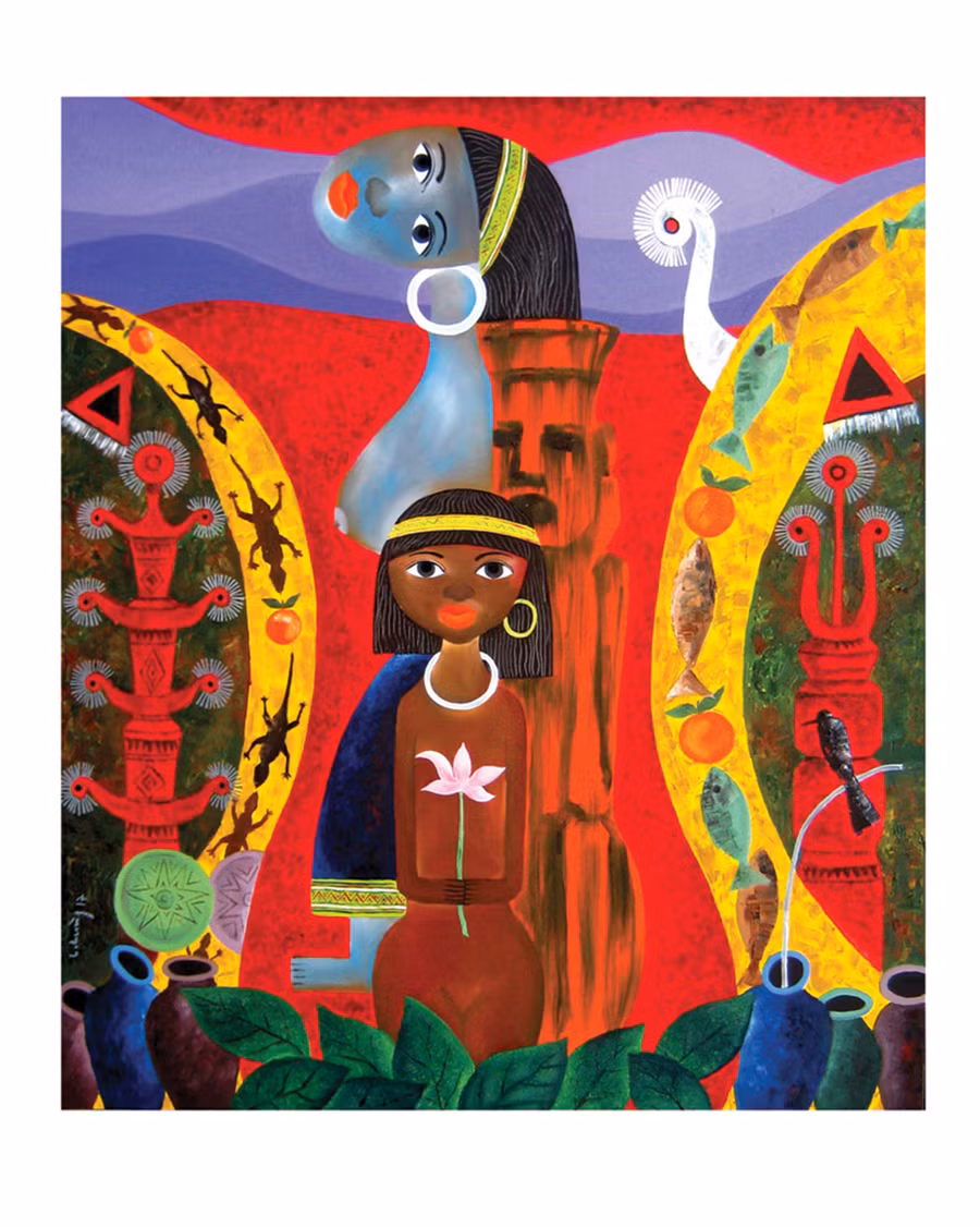  Sức sống đại ngàn -một tác phẩm trong bộ tranh được trao giải A của họa sĩ Lê Hùng 