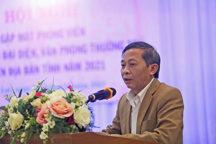 Ông Huỳnh Thế Mạnh-Ủy viên Ban Thường vụ Tỉnh ủy, Trưởng ban Tuyên giáo Tỉnh ủy phát biểu chỉ đạo tại Hội nghị Ảnh: Văn Ngọc