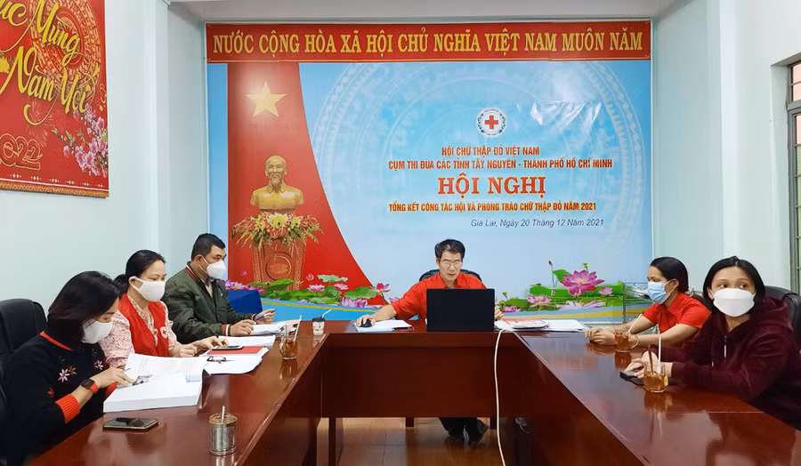 Quang cảnh hội nghị trực tuyến tại điểm cầu Gia Lai. Ảnh: Hồng Ngọc Quang cảnh hội nghị trực tuyến. Ảnh: Hồng Ngọc