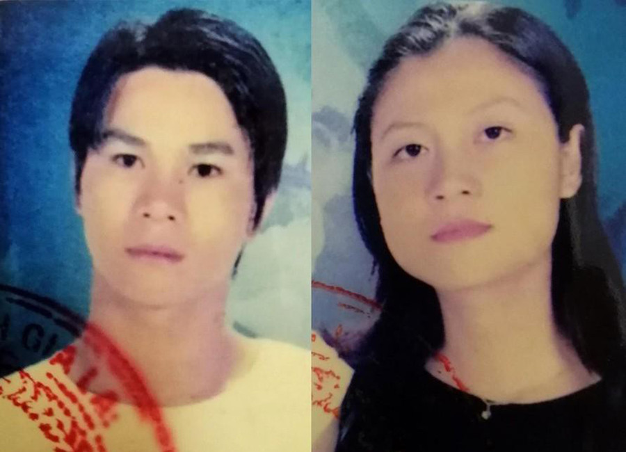 Đối tượng Lê Văn Nam (bên trái) và Nguyễn Thị Lệ Hoa đã làm khống hồ sơ cấp giấy CNQSDĐ để mang đi thế chấp. Ảnh Công an tỉnh cung cấp 1 1 hai vợ chồng Nam (bên trái) và Hoa đã làm khống hồ sơ cấp GCNQSDĐ để mang đi thế chấp (ảnh Công an tỉnh).jpg