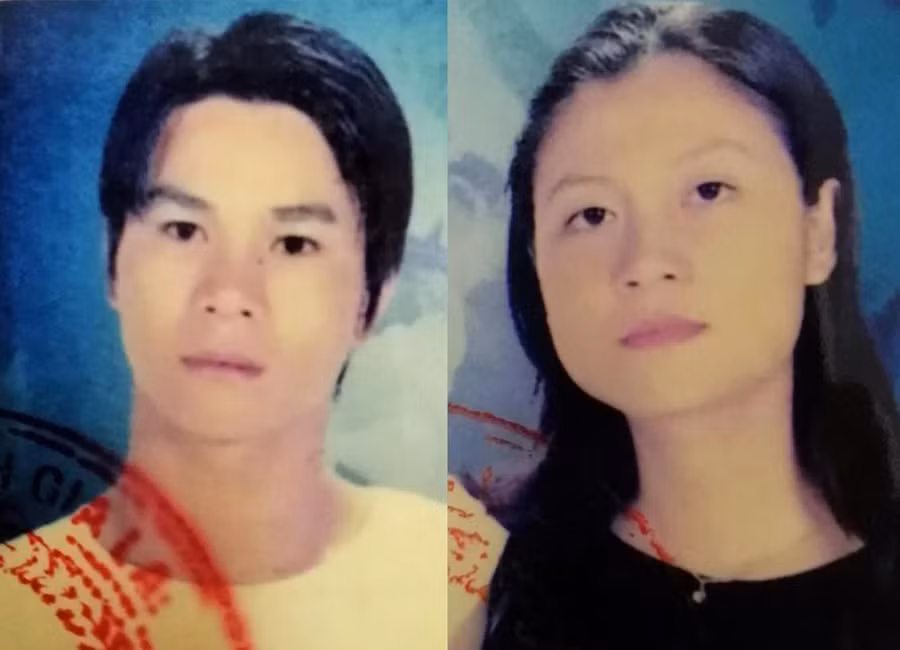 1 1 hai vợ chồng Nam (bên trái) và Hoa đã làm khống hồ sơ cấp GCNQSDĐ để mang đi thế chấp (ảnh Công an tỉnh).jpg