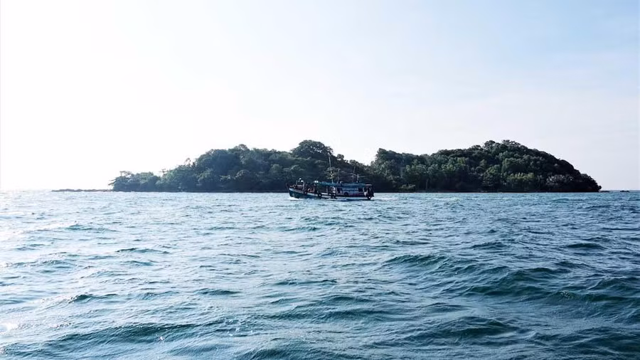 Đảo Đồi Mồi nhìn từ hướng tây bắc. Ảnh: Mai Thanh Hải