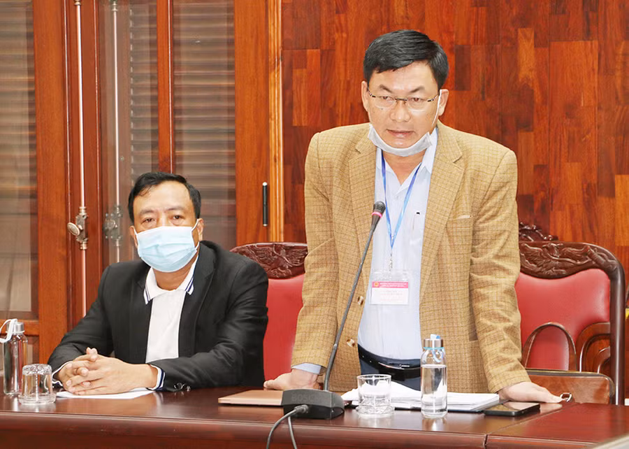 Tổng Biên tập Báo Gia Lai, Chủ tịch Hội Nhà báo tỉnh Huỳnh Kiên đề nghị tỉnh quan tâm bổ sung kinh phí hoạt động cho Hội Nhà báo tỉnh. Ảnh: Tấn Thi