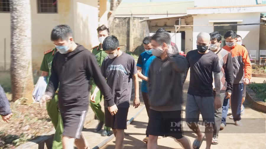  12 đối tượng bị công an bắt giữ. Ảnh: CACC.