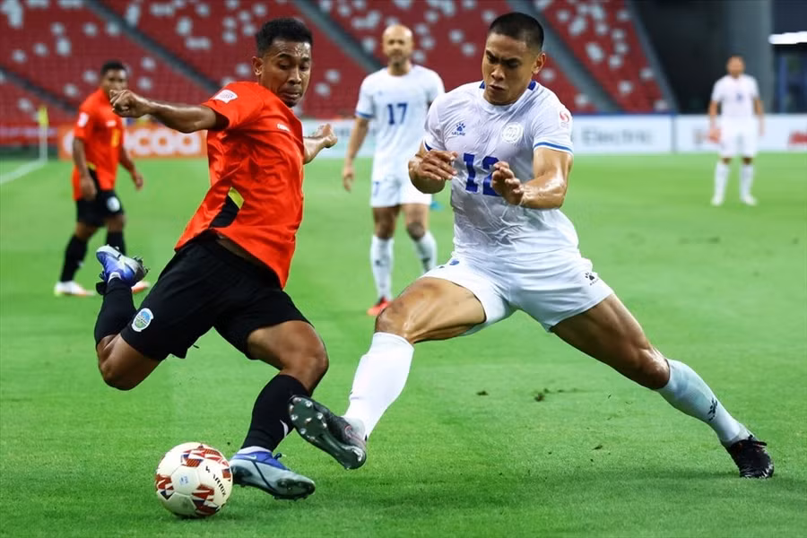 Timor-Leste không tạo ra nhiều cơ hội về phía khung thành Philippines. Ảnh: AFP