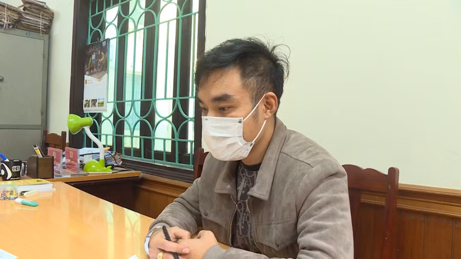 Trần Đắc Lộc tại cơ quan điều tra. Ảnh: Nguyễn Quang