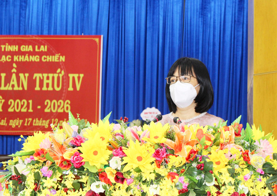 Đồng chí Nguyễn Thị Thanh Lịch-Phó Chủ tịch UBND tỉnh phát biểu chỉ đạo tại Đại hội. Ảnh: Phan Lài