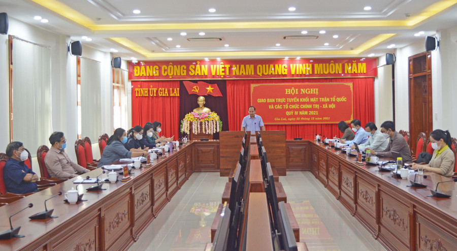 Quang cảnh hội nghị giao ban trực tuyến. Ảnh: Anh Huy
