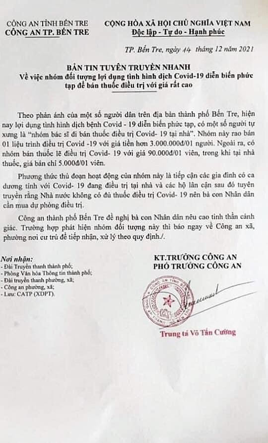 Công an phát đi cảnh báo nhóm giả danh bác sĩ bán thuốc dỏm