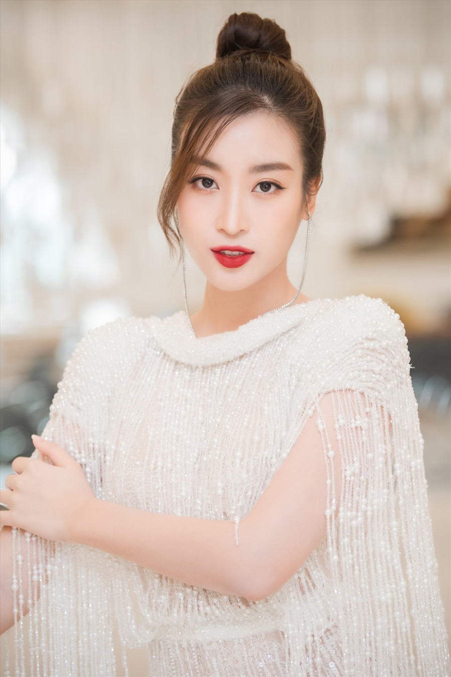 Theo lời Đỗ Thị Hà, cô và Mỹ Linh chỉ trêu đùa nhau chứ không căng thẳng như tin đồn. Ảnh: NVCC