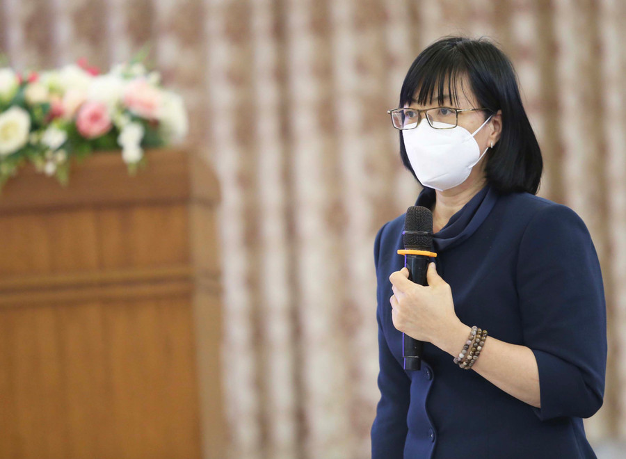 Phó Chủ tịch UBND tỉnh Nguyễn Thị Thanh Lịch trân trọng những nỗ lực của đội ngũ phóng viên báo chí. Ảnh: Văn Ngọc