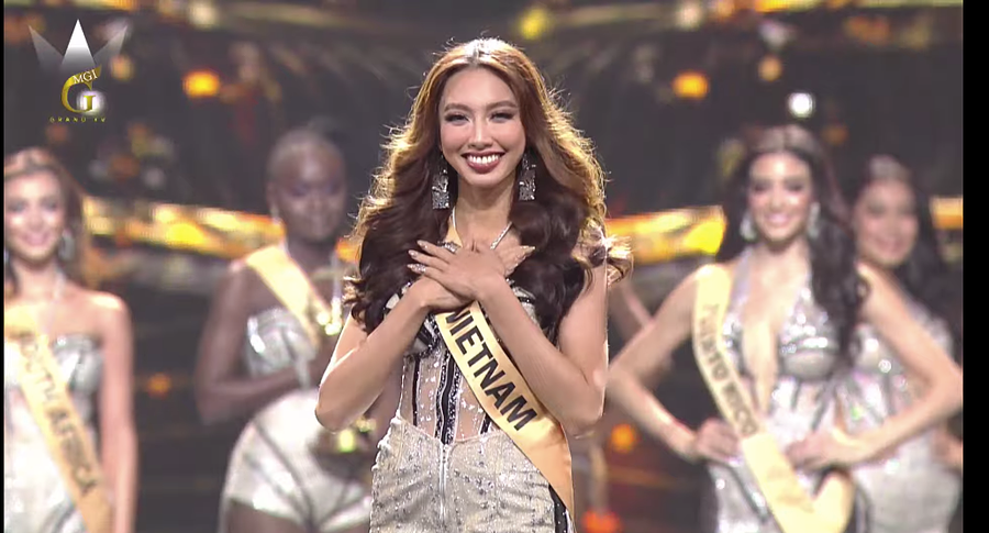 Đại diện Việt Nam trong khoảnh khắc được gọi tên vào Top 20. Ảnh chụp màn hình