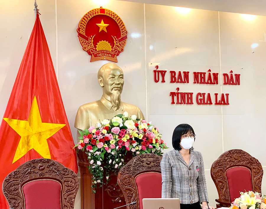 Phó Chủ tịch UBND tỉnh Nguyễn Thị Thanh Lịch phát biểu tại cuộc họp. Ảnh: Như Nguyện Phó Chủ tịch UBND tỉnh Nguyễn Thị Thanh Lịch phát biểu tại cuộc họp. Ảnh: Như Nguyện