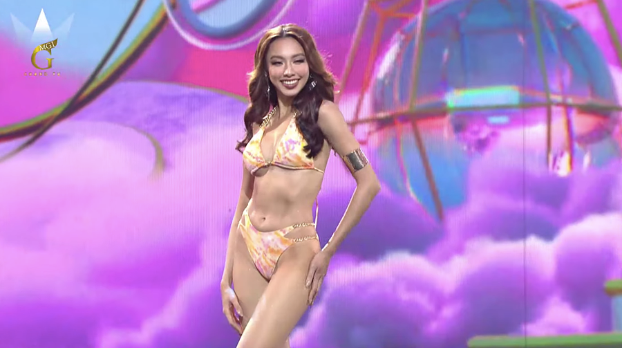 Thùy Tiên trong trang phục bikini. Ảnh chụp màn hình