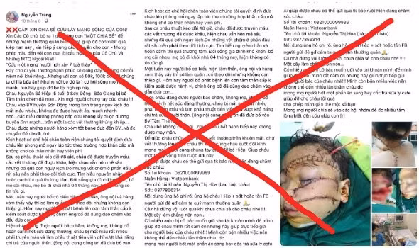 Thông tin bịa đặt mà đối tượng đăng tải trên facebook để lừa đảo. Ảnh: Văn Hậu
