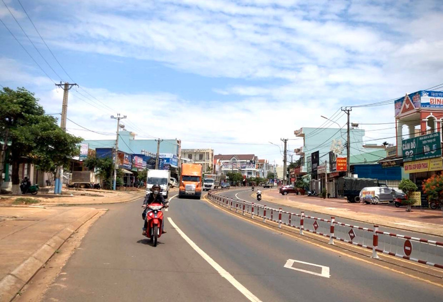 Diện mạo thị trấn Đak Đoa ngày càng khởi sắc. Ảnh: Lê Hòa