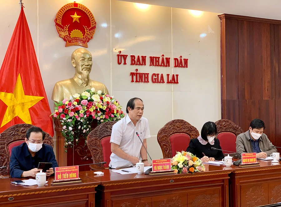 Chủ tịch UBND tỉnh Võ Ngọc Thành phát biểu tại cuộc họp. Ảnh: Như Nguyện Chủ tịch UBND tỉnh Võ Ngọc Thành kết luận tại cuộc họp. Ảnh: Như Nguyện