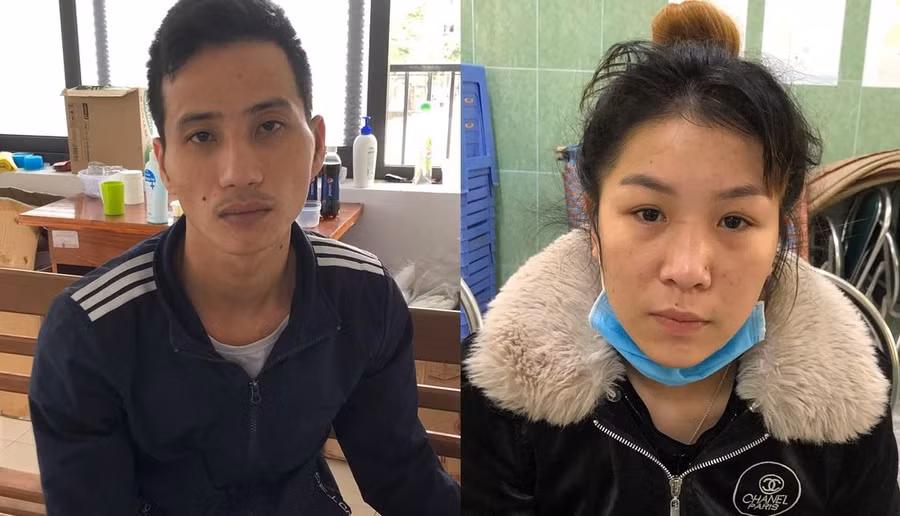 Dưỡng và Vân bị bắt. Ảnh: Nguyễn Tú