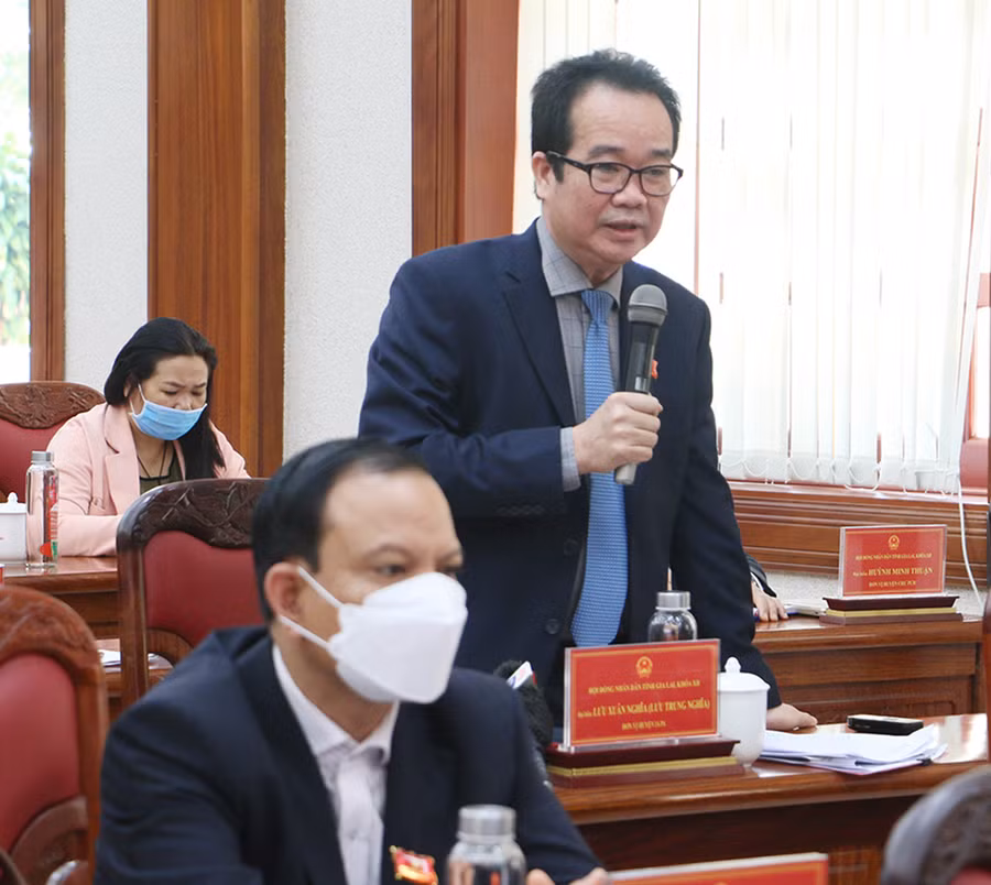 Giám đốc Sở Nông nghiệp và PTNT Lưu Trung Nghĩa nêu giải pháp phát triển cây ăn quả trong thời gian tới. Ảnh: Tấn Thi