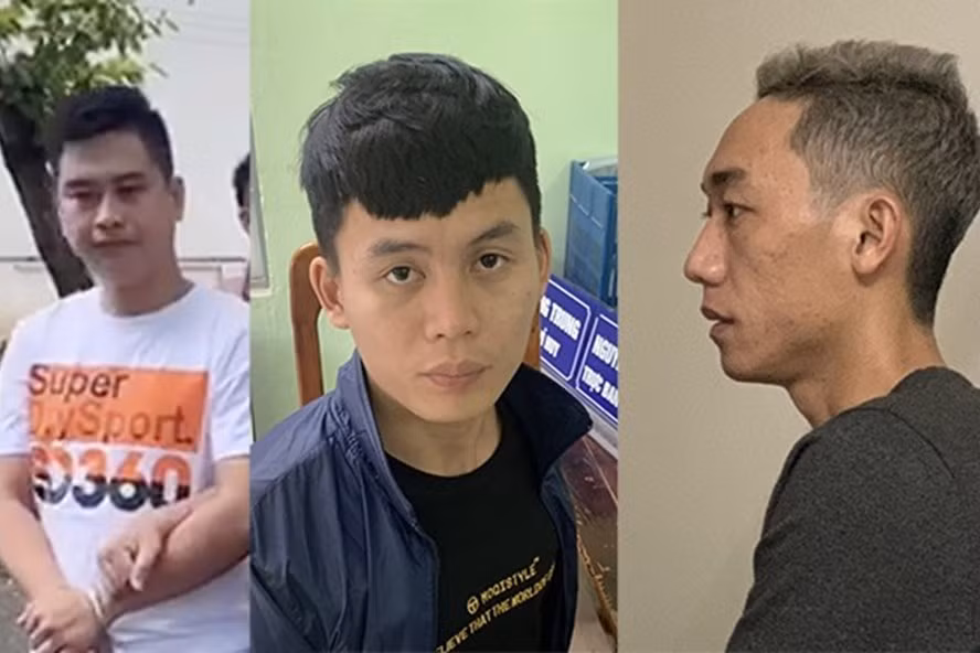 Các bị can trong nhóm trộm thông tin khách hàng để chiếm đoạt tiền gửi. Ảnh: M.L.