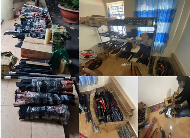  Lực lượng chức năng thu giữ hơn 1.000 sản phẩm gồm vũ khí và công cụ hỗ trợ các loại - ẢNH: C.T.V