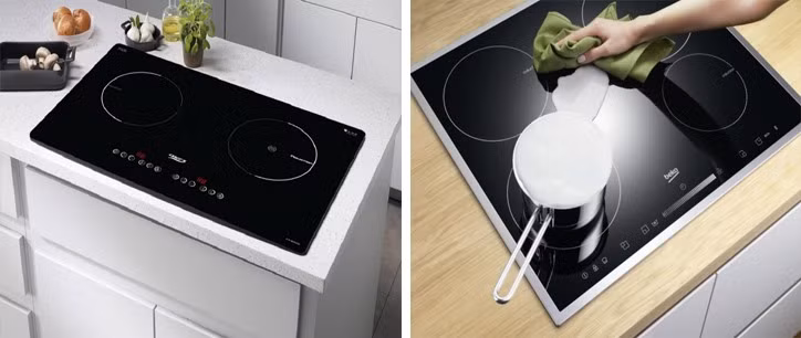 Sử dụng bếp từ vừa an toàn lại dễ dàng lau chùi, vệ sinh. Đồ họa: Kim Nhung