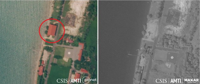 Hình ảnh trước và sau khi cơ sở bị tháo dỡ - Ảnh chụp màn hình AMTI/CSIS