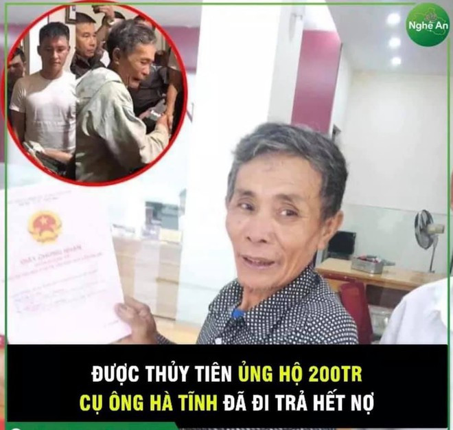 Một cụ ông được Thủy Tiên 