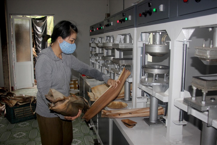 “Nguồn mo cau thì bà con coi như phế phẩm nên thường không giữ lại. Khi tôi đặt vấn đề mua, người nghi ngờ vì không biết tôi mua về làm gì. Tất cả những hộ liên hệ mua mo cau, tôi đều đặt tiền trước để bà con an tâm thu hái giúp mình” – Tịnh chia sẻ. Ảnh: A.T “Nguồn mo cau thì bà con coi như phế phẩm nên thường không giữ lại. Khi tôi đặt vấn đề mua, người nghi ngờ vì không biết tôi mua về làm gì. Tất cả những hộ liên hệ mua mo cau, tôi đều đặt tiền trước để bà con an tâm thu hái giúp mình” – Tịnh chia sẻ. Ảnh: A.T