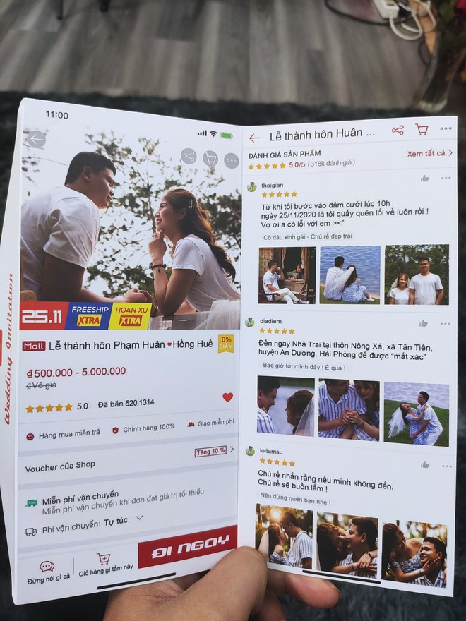 Chi tiết "đ 500.000 - 5.000.000" hay "Tăng 10%" được anh Huân thêm vào đầy hài hước. ẢNH: VĂN HUÂN Chi tiết