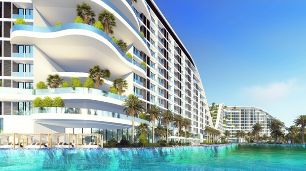 Phối cảnh bể bơi dài 1km tại FLC Grand Hotel Quy Nhơn.  Phối cảnh bể bơi dài 1km tại FLC Grand Hotel Quy Nhơn.