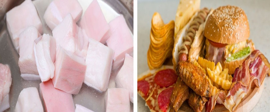 Người mỡ máu cao không nên ăn các món ăn chiên rán, các sản phẩm thịt béo,... Đồ họa: Kim Nhung