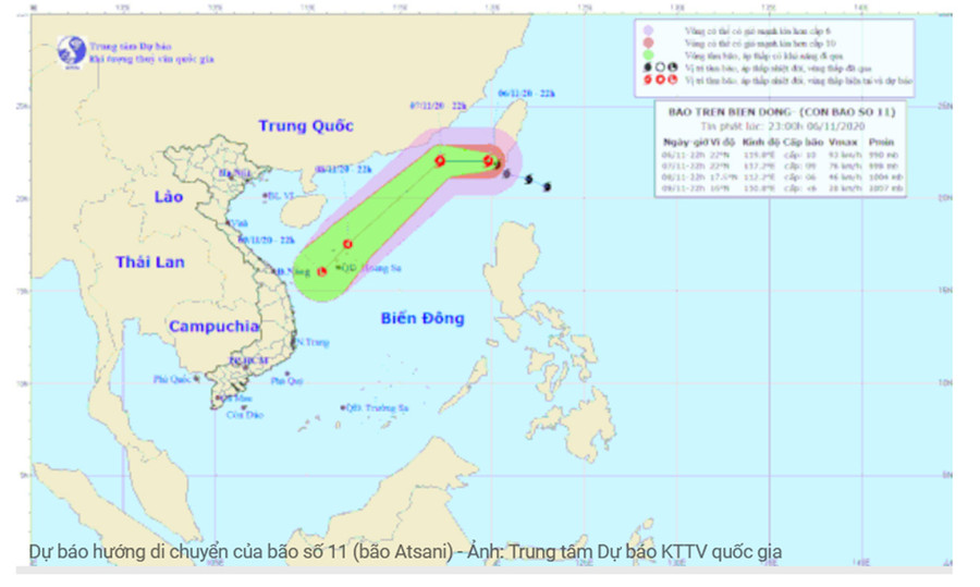 Hồi 22h, vị trí tâm bão số 11 ở khoảng 22 độ Vĩ Bắc; 119,8 độ Kinh Đông, ngay trên vùng biển phía Tây Nam đảo Đài Loan. Hồi 22h, vị trí tâm bão số 11 ở khoảng 22 độ Vĩ Bắc; 119,8 độ Kinh Đông, ngay trên vùng biển phía Tây Nam đảo Đài Loan.