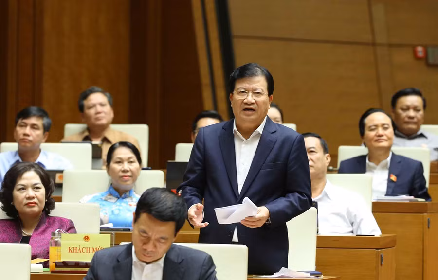  Phó Thủ tướng Trịnh Đình Dũng trả lời chất vấn ngày 6/11. (Ảnh: Doãn Tấn/ TTXVN)