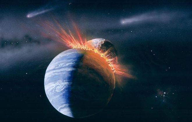 Hành tinh Theia đã va chạm vào Trái Đất.