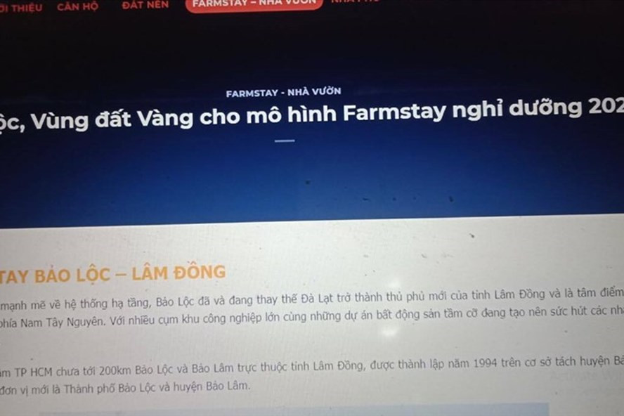 Nhiều trang mạng quảng cáo rầm rộ về mô hình Farmstay ở Lâm Đồng. Ảnh: Nhiệt Băng chụp lại Nhiều trang mạng quảng cáo rầm rộ về mô hình Farmstay ở Lâm Đồng. Ảnh: Nhiệt Băng chụp lại