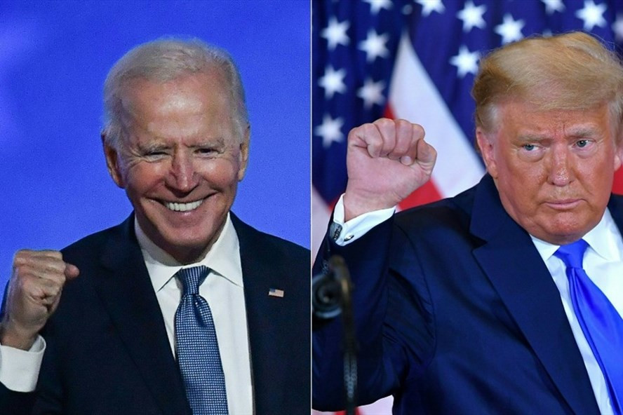Ông Joe Biden và ông Donald Trump đang bám đuổi sít sao ở bang chiến địa Pennsylvania. Ảnh: AFP