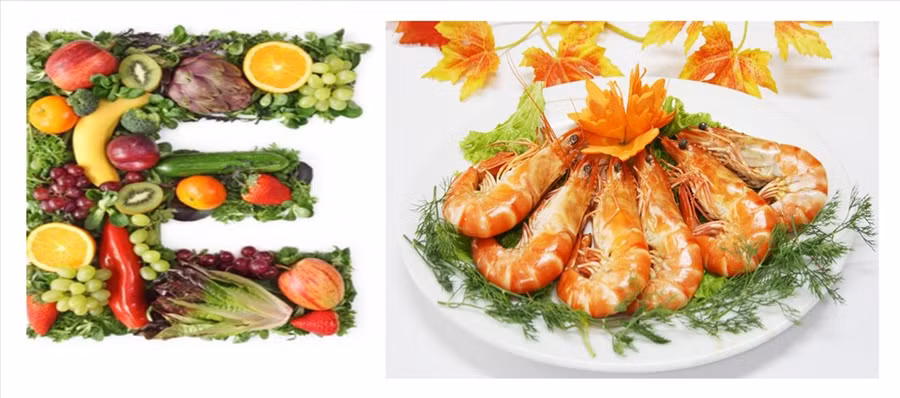 Tôm gây bất ngờ khi nằm trong top câu trả lời vitamin E có ở đâu? Đồ họa: Hồng Nhật
