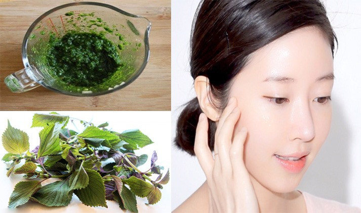 Chăm sóc da là một trong nhưng tác dụng lá tía tô với bà bầu. Đồ họa: Hồng Nhật