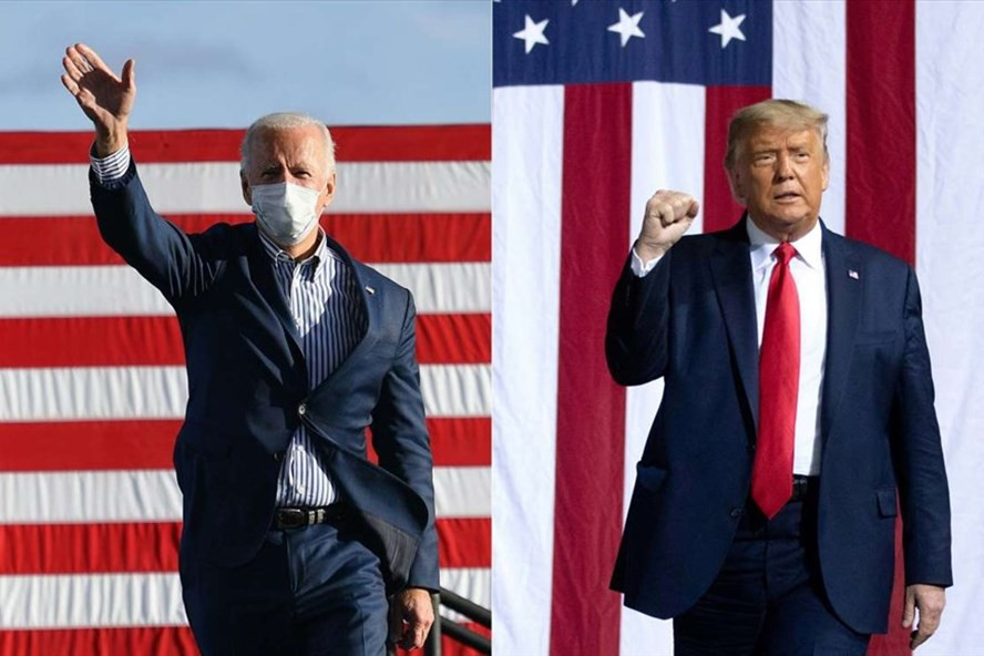 Ông Donald Trump và Joe Biden chuẩn bị bước vào thời khắc quyết định của cuộc bầu cử Mỹ 2020. Ảnh: AFP