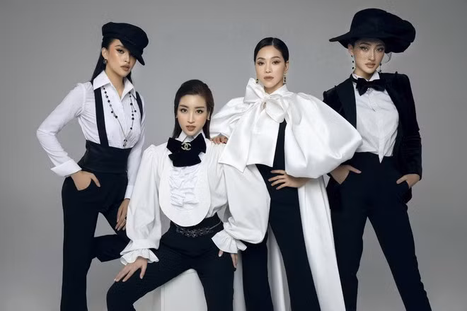 Hoa hậu Mỹ Linh, Tiểu Vy, Thùy Linh diện Menswear cực ngầu cùng ‘bà trùm Hoa hậu’ Phạm Kim Dung. ẢNH: LÊ THIỆN VIỄN