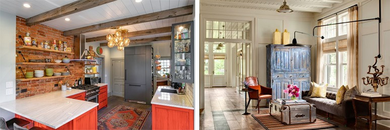 Thiết kế nội thất nhà cấp 4 kiểu Mỹ phong cách trang trại.