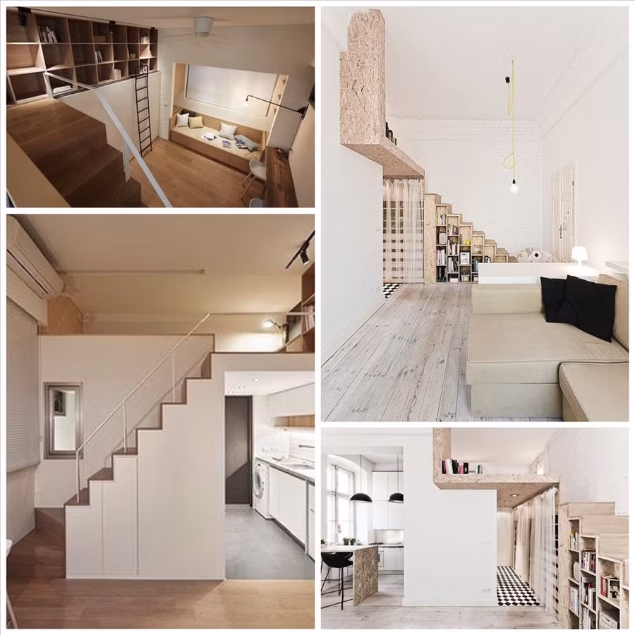 Ngoài ra, một gợi ý khác là xây dựng gác lửng để tối đa diện tích trong nhà. Đồ họa: Đức Mạnh