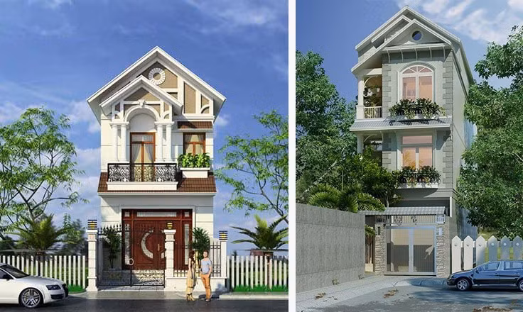 Bố cục kiến trúc hài hòa được thể hiện ở những chi tiết như hệ trụ cột – tường, màu sắc, thiết kế cửa cho đến những điểm nhấn nhằm tạo nên sự cân đối, giá trị thẩm mỹ, sắc nét cho căn nhà. Đồ họa: Phương Duy