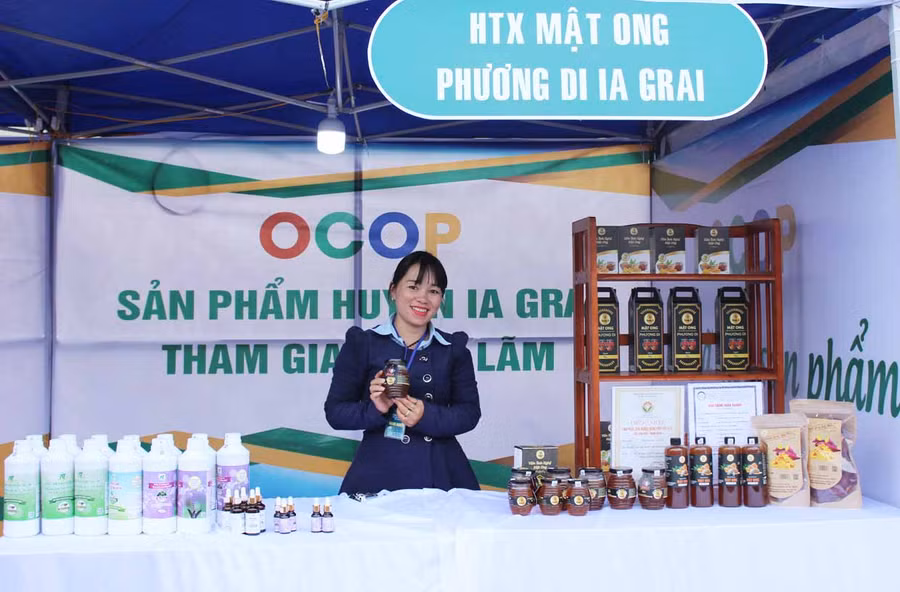 Sản phẩm của HTX Mật ong Phương Di (huyện Ia Grai). Ảnh: Nguyễn Diệp