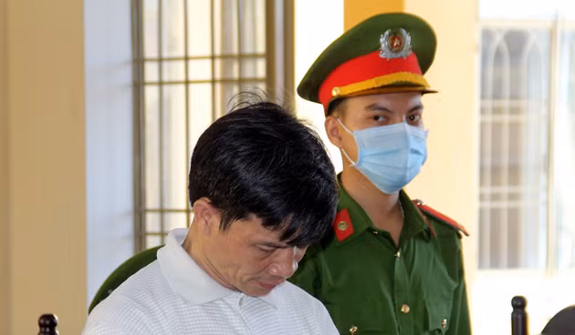 Bị cáo Dương Xuân Tân tại phiên tòa.