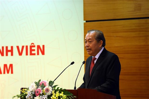 Phó Thủ tướng Thường trực Trương Hòa Bình phát biểu tại buổi lễ. (Ảnh: Huy Hùng/TTXVN)