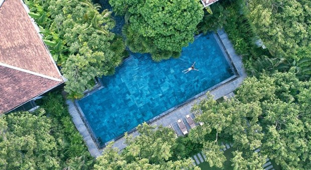 Hồ bơi tại Fushion Maia nhìn từ trên cao. (Ảnh: Fanpage Fusion Maia Da Nang) Hồ bơi tại Fushion Maia nhìn từ trên cao. (Ảnh: Fanpage Fusion Maia Da Nang)