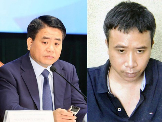 Bị can Nguyễn Đức Chung (trái) và Phạm Quang Dũng ẢNH: NGỌC THẮNG